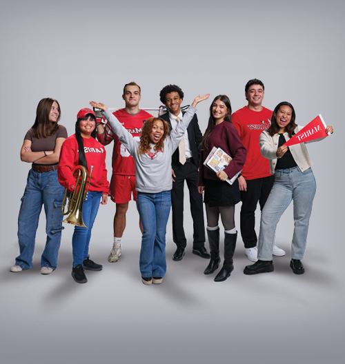 Image of happy students in a collage.